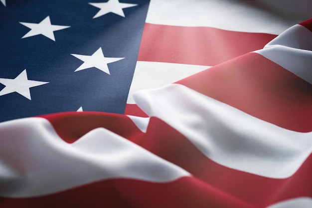 Photo wavy american flag fluttering in the wind