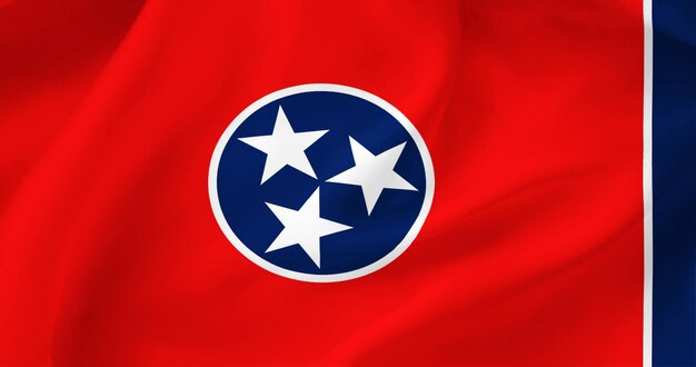 wavy background of the flag of the american state of tennessee illustration texture