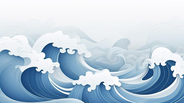Photo wavy background with paper cut style
