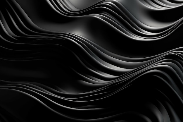 Wavy Black Textured Metallic 3D Background