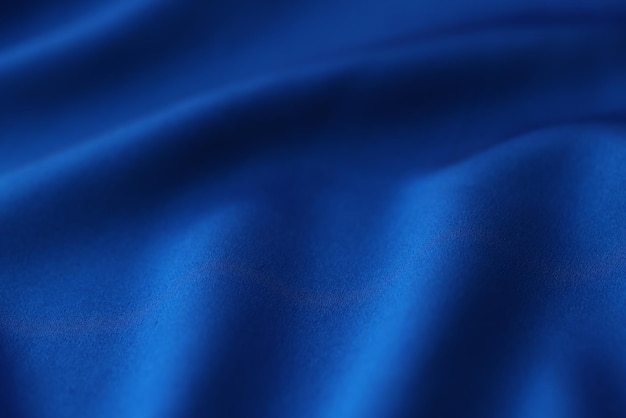Волнистая синяя однотонная атласная ткань для пошива одежды в качестве фона