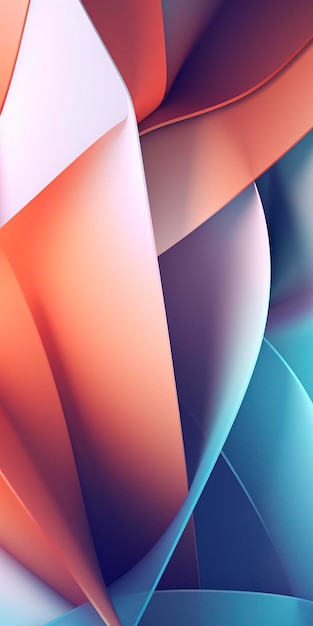 Wavy and colorful abstract background with flow vertical and panoramic Ai generated