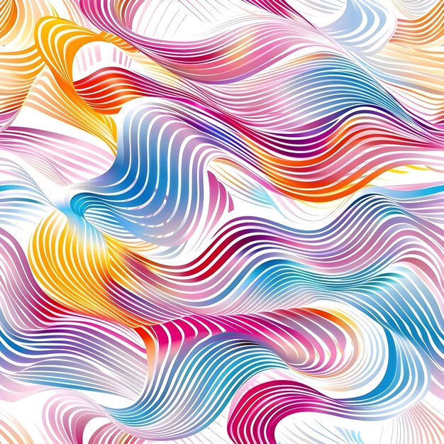 Photo wavy colorful pattern ai generated