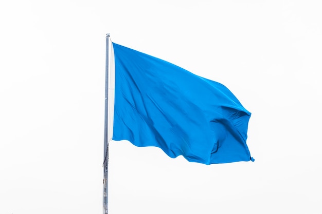 Photo wavy empty blue flag