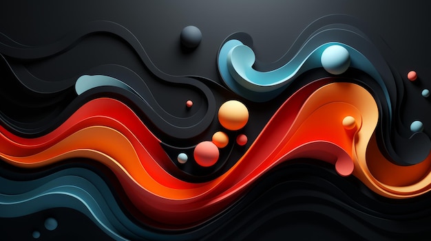 Photo wavy fluid background and colorful abstract shapes 3d and realistic abstract backgrounds