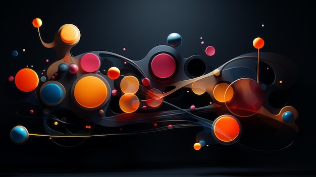 Foto sfondio fluido ondulato e forme astratte colorate 3d e sfondi astratti realistici