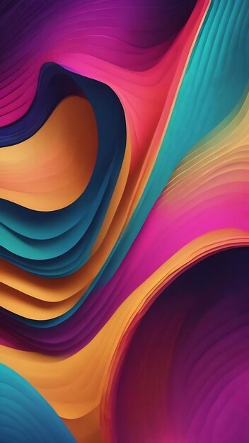 Wavy geometric background trendy gradient shapes compositionmodern colorful flow background