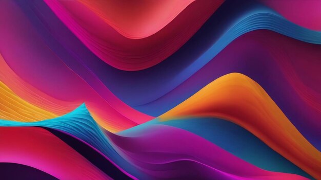 Wavy geometric background trendy gradient shapes compositionmodern colorful flow