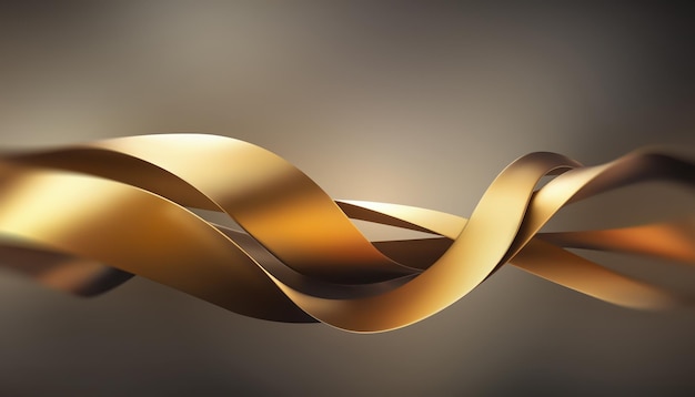 Wavy Golden Ribbons on a Light Background