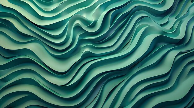 Wavy green gradient color background