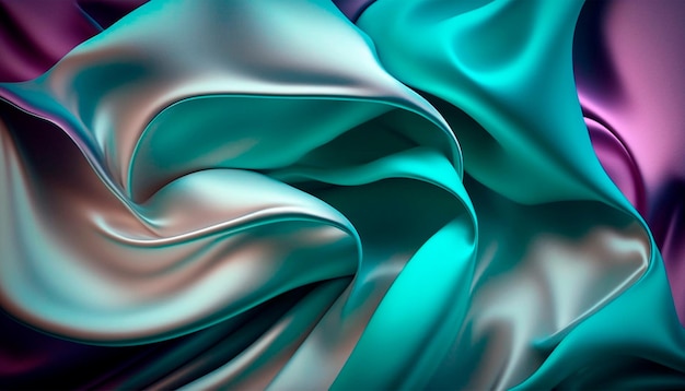 Wavy green Satin Background