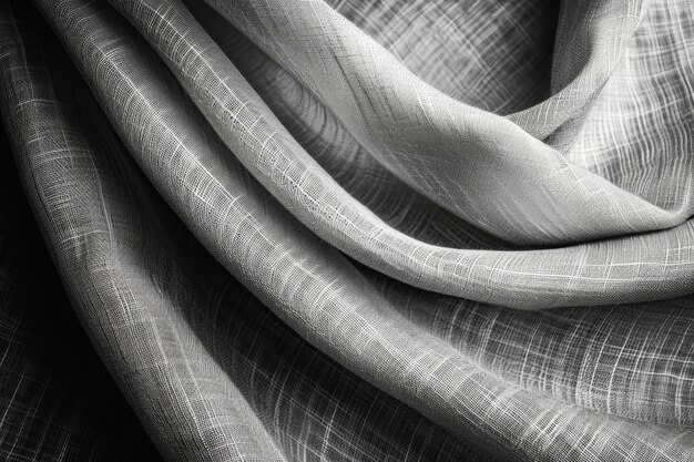 Photo wavy grey linen fabric the texture of the linen fabric