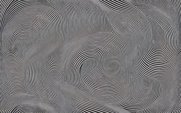 Wavy Lines Optical Illusion Vector Seamless Black and White Pattern