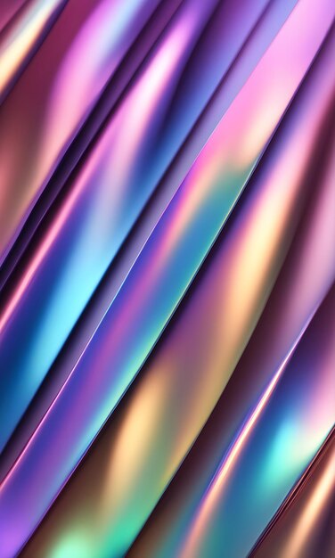 Photo wavy metallic holographic iridescent design digital background graphic banner website poster gift card template artwork for website decorations or your print on demand business generated by ai