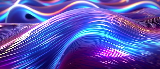 Wavy neon light motion effect background