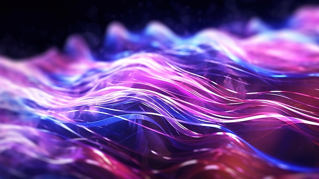 Wavy neon purple abstract background