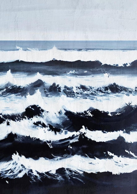 Wavy Ocean Painting