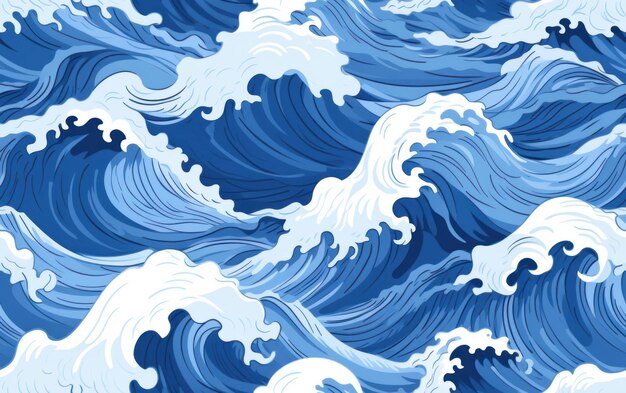 Wavy ocean texture scene