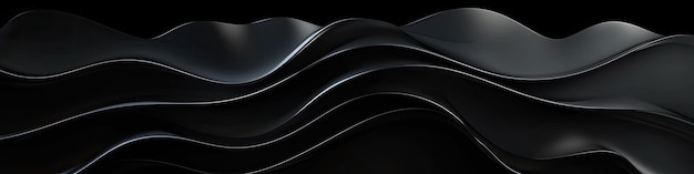 Wavy patterns on a black abstract background