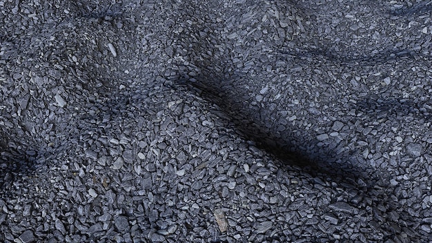 Wavy piles of gravel