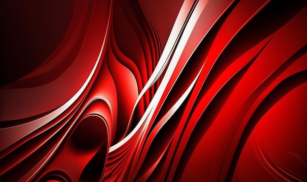 Wavy red abstract background generative AI