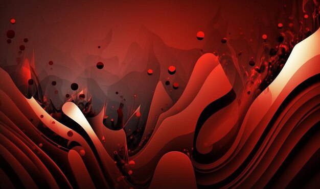 Wavy red abstract background generative AI