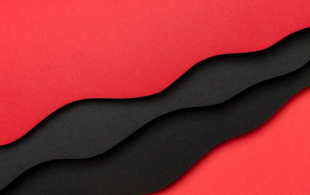 Wavy red and black oblique lines background