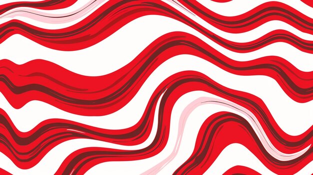 Photo wavy red and white candy cane pattern vector illustration