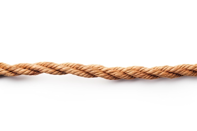 Wavy rope isolated and lassoed on white background