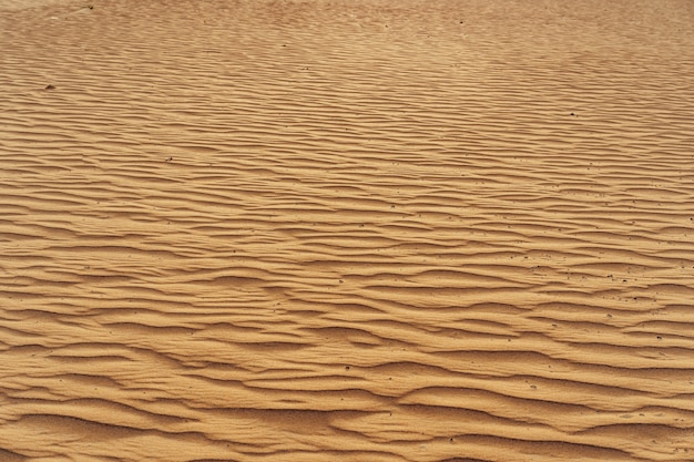 Struttura ondulata della sabbia nel deserto di dubai si chiuda