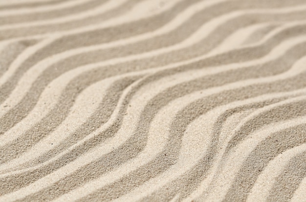 Photo wavy sand texture in narrow focus and blurring