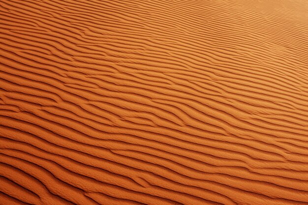 Photo wavy sandy texture on the dunes in the desert view from above