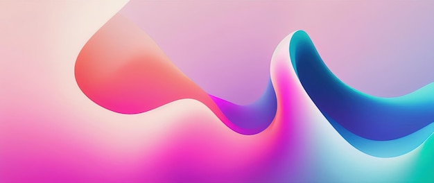 Wavy shapes mixing colors gradient background generative ai