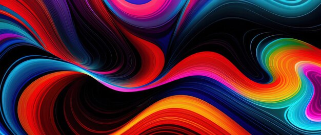 Wavy shapes mixing colors gradient background generative ai