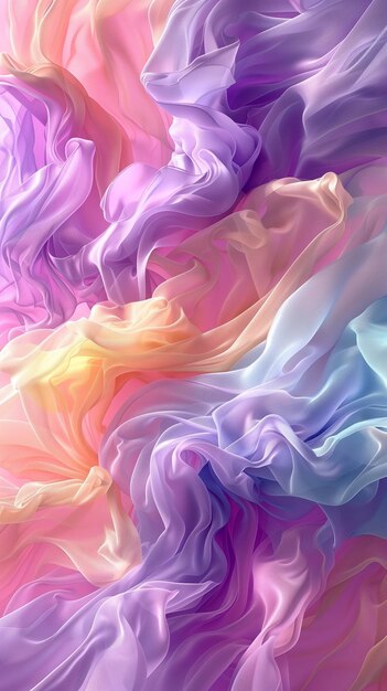 Foto wavy silk fabric background in pastel colors