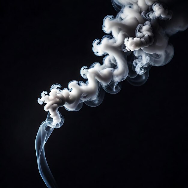 Photo wavy smoke on black background