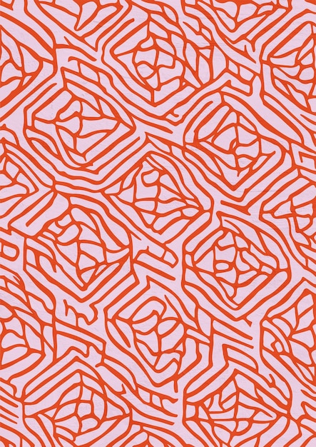 Wavy Swirl Line Art Retro Geometric Psychodelic Pattern