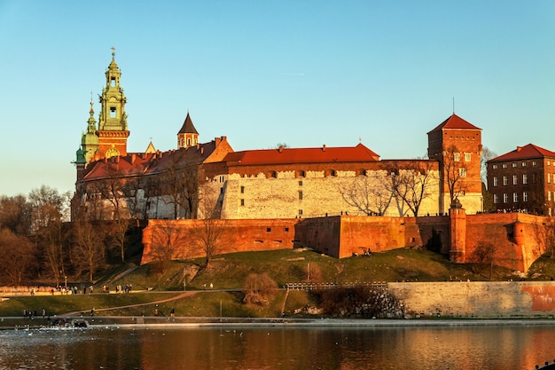 Wawel-heuvel met koninklijk kasteel in Krakau