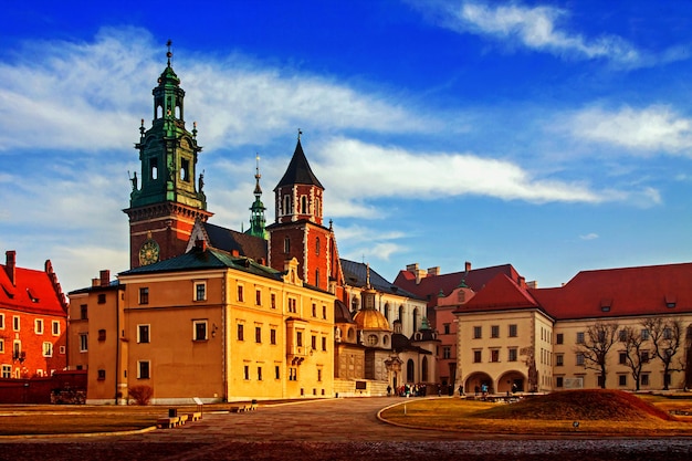 Wawel hill with castle in Krakow