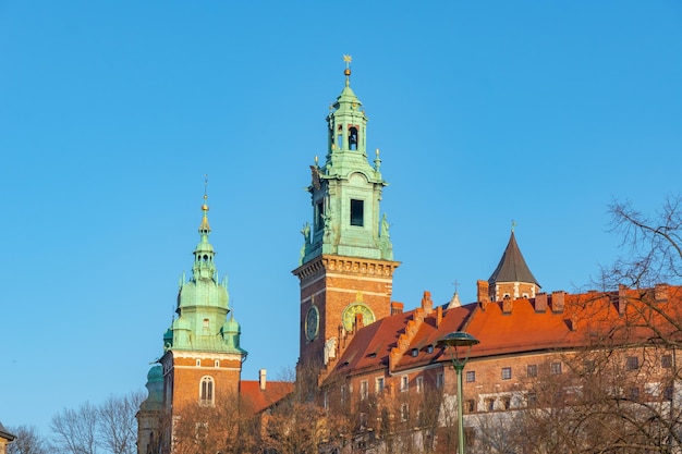 La collina di wawel con la cattedrale ed il castello a cracovia