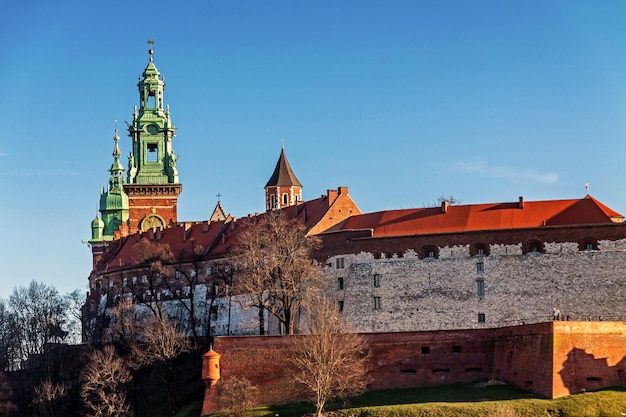 Wawel hill with royal castle in Krakow