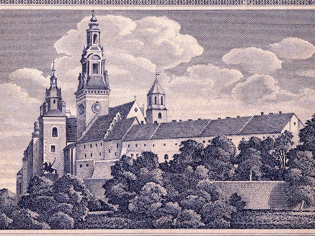 Wawel Royal Castle from money