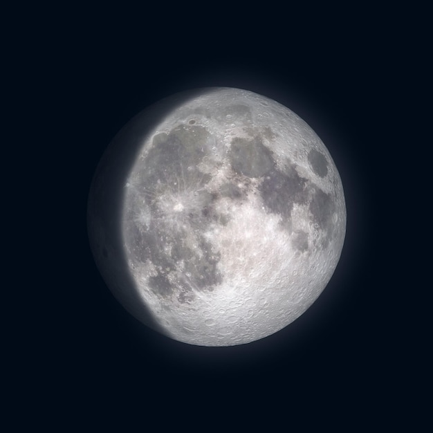 a waxing gibbous moon with a dark background