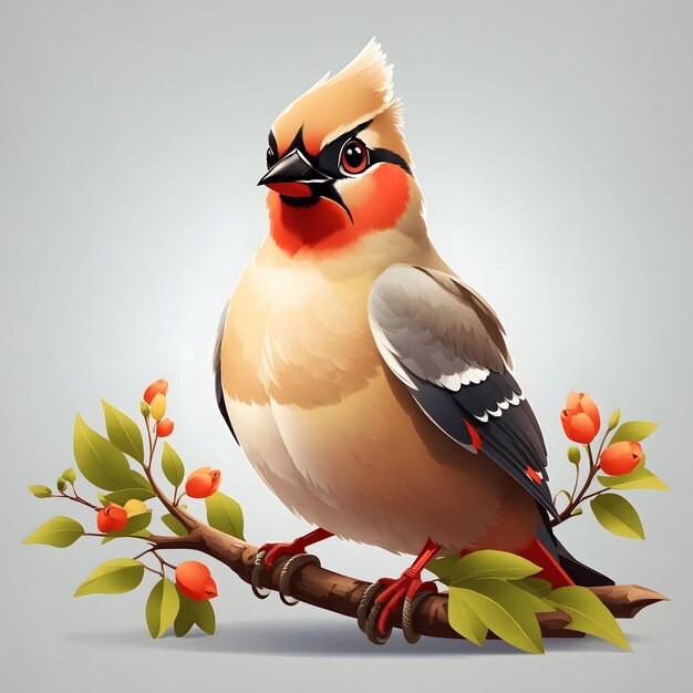 Foto waxwing bird illustration ai generatief