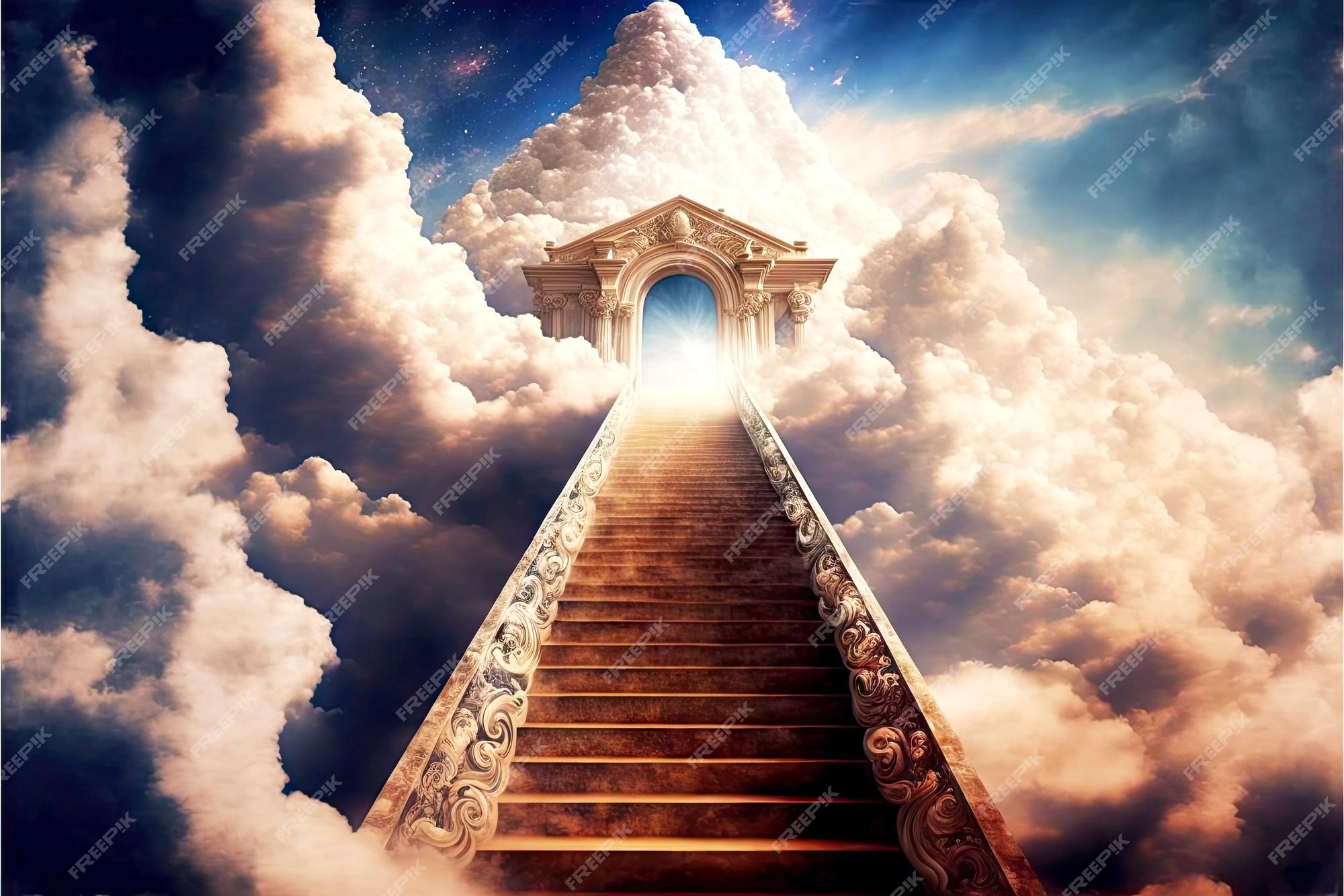 Premium Photo  Stairway to heaven in the clouds