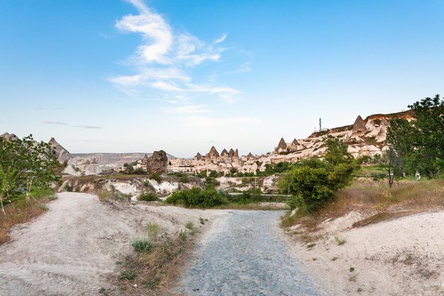 Way to goreme town from valley in cappadocia