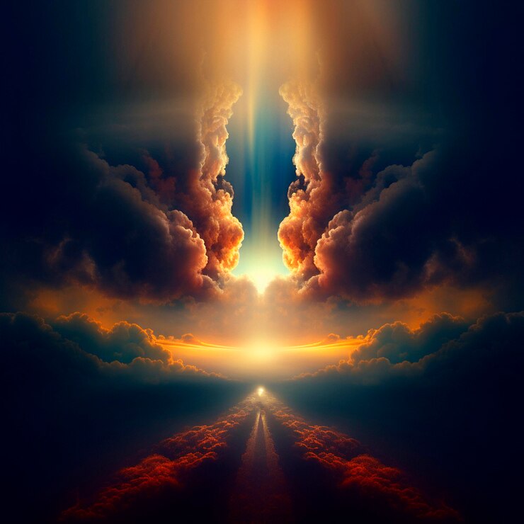 Photo way to heaven humility and encouragement divine light and holy cross