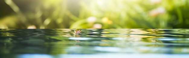 Wazig beeld van natuurlijke achtergrond van water en planten Generatieve AI