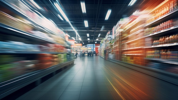 Wazig Supermarkt Interieur Intreepupil