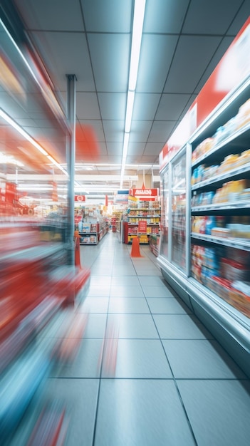 Wazig Supermarkt Interieur Intreepupil